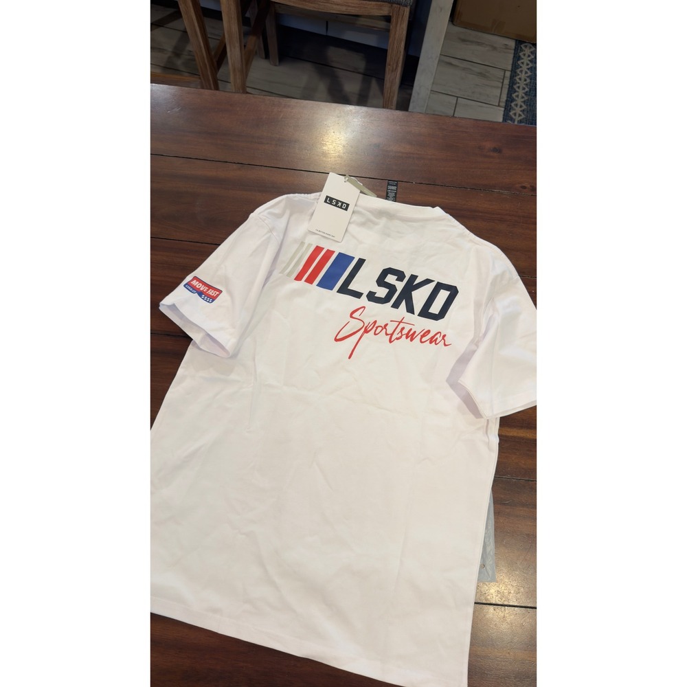 LSKD Redline FLXCotton Tee Oversize White Unisex Sportswear S USST00835 NEW NWT - Picture 2 of 16